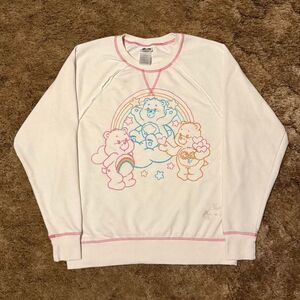 Vintage Y2K Care Bears Crewneck Sweatshirt White Medium
